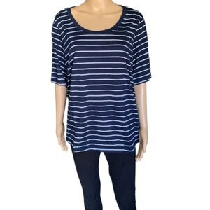 LANDSEND Women’s 100% Supima Cotton Elbow Sleeve Scoop Neck Tee Shirt
